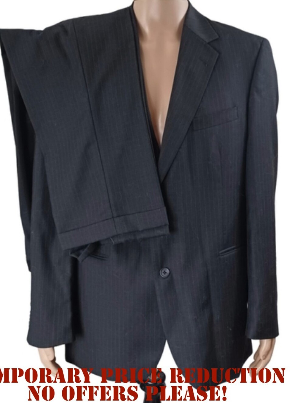 MEN'S ARROW PINSTRIPE TWO- PIECE SUIT BLAZER/PANTS SIZES 42R/34X32